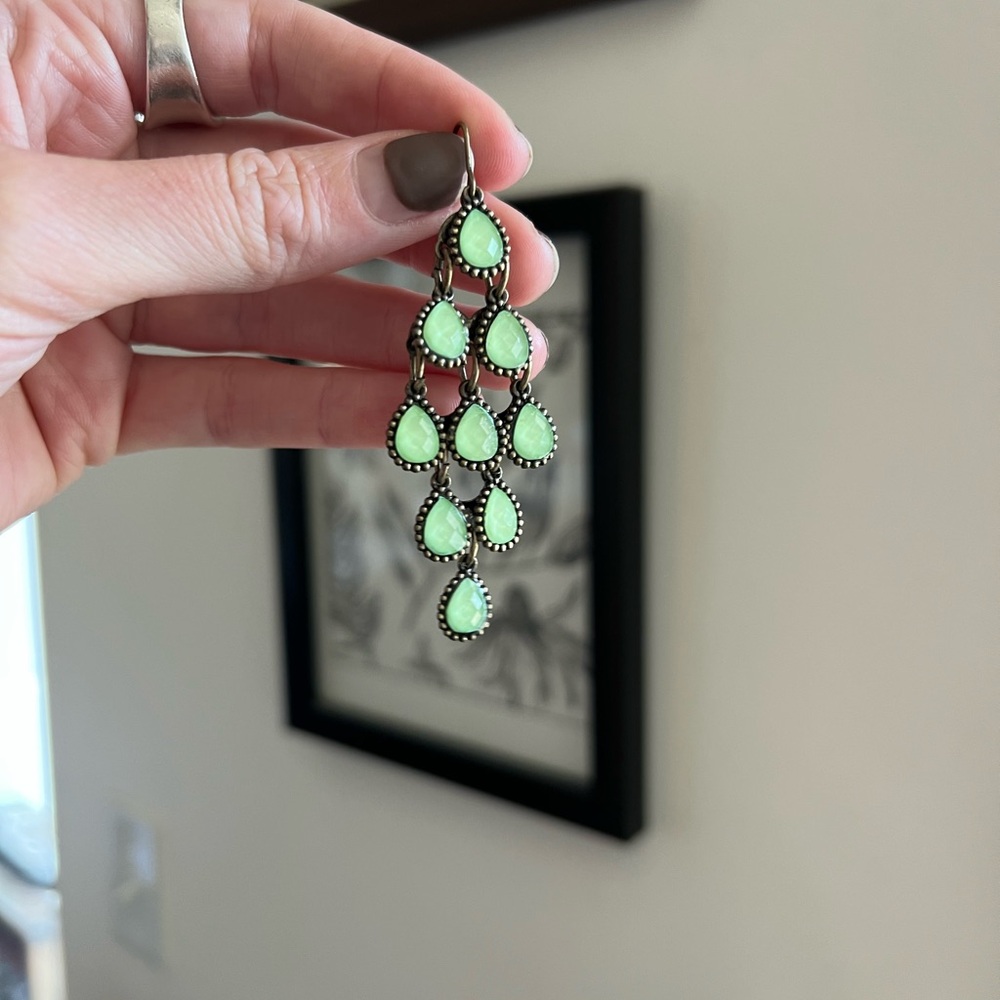 Lucky Brand 🍀 Green Chandelier Earrings